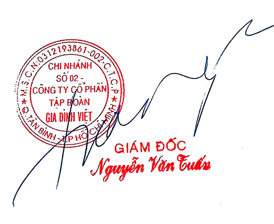 Chữ ký Giám đốc Nguyễn Văn Tuấn